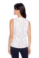 Veronica Iris Floral Belize Satin Tank – Back View