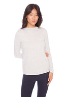 Light Grey Melange Provence Long-Sleeve Top – Front View