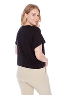 Kali black Provence Short-Sleeve Top – Back View