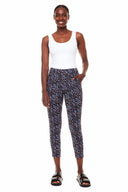 Model wearing the Gwyneth 
Toulouse (French Floral) Ankle Pant featuring a slim ankle silhouette and allover floral print.