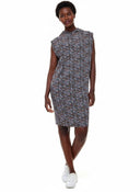 Model wearing the Salma Floral Hooded Bamboo Dress in Toulouse (French Floral)

, front view.