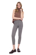 Gwyneth Tudor Techno Ankle Pant in Grey Tudor Plaid – Front View