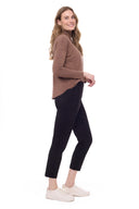 Gigi Faux Suede Cropped Trouser in Black – Side View