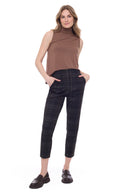 Gigi Evening Plaid Ponte Cropped Trouser – Front View