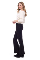 Paityn Faux Suede Bootcut Pant in Black - Side View