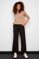 Roxanne black Light Ponte Wide-Leg Pant – Front View
