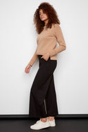 Roxanne black Light Ponte Wide-Leg Pant – Side View