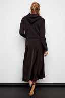 Beatrice Satin black Midi Skirt – Back View