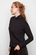 Grace  black Malibu Hoodie – Side View