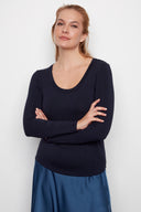 Juniper navy Reversible Knit Jersey Top - Front View