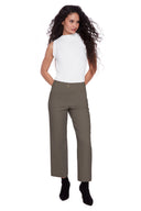 Moss Textured Techno Crop Pant – Front View