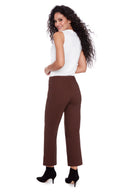 Brown Textured Techno Crop Pant – Back View