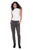 Freya Plaid Scottie Ponte Slim Pant – Front View