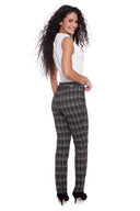 Freya Plaid Scottie Ponte Slim Pant – Back View
