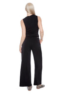 Black Belize Satin Wide-Leg Pant – Back View