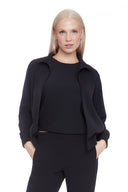Black Vegan Silk Jacket – Front View