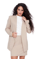 Nevada Oatmeal Melange Ponte Blazer – Front View
