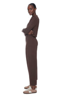 Brown Ponte Barrel Pant – Side View