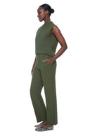 Rifle Green Ponte Straight-Leg Pant – Side View