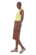 Tobacco Vegan Suede Jort - Side View