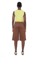 Tobacco Vegan Suede Jort - Back View