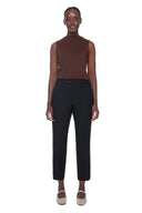 Black Armani Twill Belted Ankle Pant – Front View