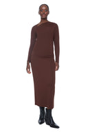 Brown Provence Cut-Out Long-Sleeve Top – Front View