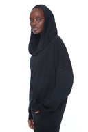 Black Butter Hooded Foldover Top - Side View