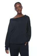 Black Butter Hooded Foldover Top - Front View