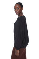 Black Provence Dolman-Sleeve Top – Side View