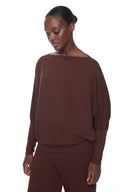 Brown Provence Dolman-Sleeve Top – Front View