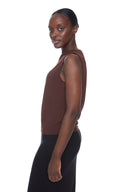 Brown Provence Sleeveless Top – Side View
