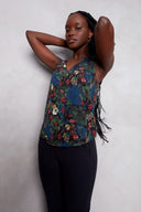 Dove Bella Floral Chiffon Sleeveless Top - Front View