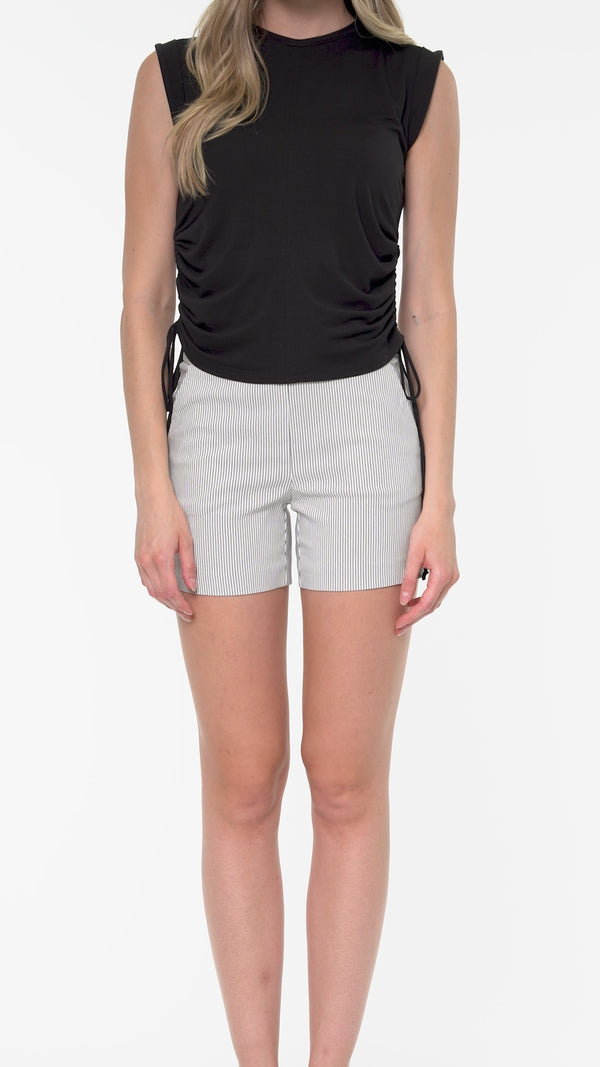 Lisa Striped Techno Short in Black & White Stripes – Video