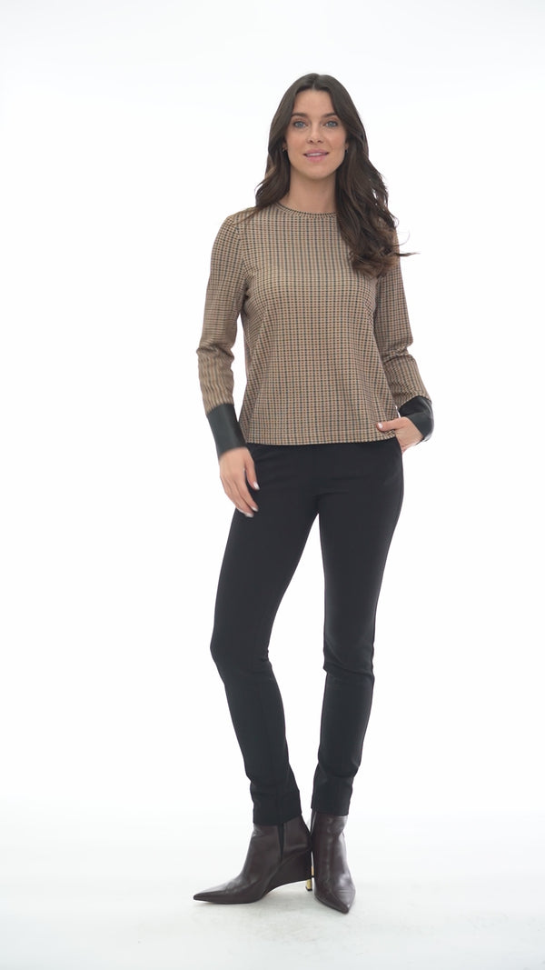 Tallulah Kensington Plaid Faux Leather Cuff Top – Video