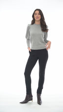 Penelope Balloon Sleeve Top in Light Grey Melange – Video